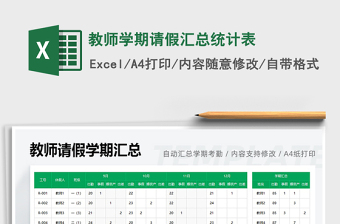 2022教師學期請假匯總統(tǒng)計表免費下載