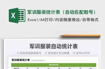 2022軍訓(xùn)服裝統(tǒng)計(jì)表（自動(dòng)匹配鞋號(hào)）免費(fèi)下載