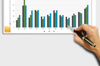 精美柱形圖銷量趨勢EXCEL圖表免費下載