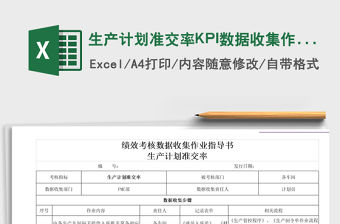 2021生產計劃準交率KPI數據收集作業免費下載