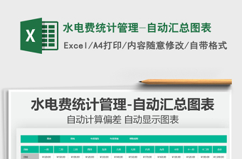 2021水電費統(tǒng)計管理-自動匯總圖表免費下載