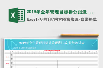 2019年全年管理目標拆分跟進達成持續(xù)改進表免費下載