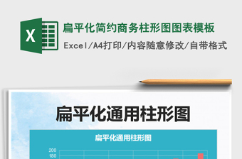 2022扁平化簡約商務(wù)柱形圖圖表模板免費下載