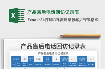 2022產(chǎn)品售后電話回訪記錄表免費(fèi)下載