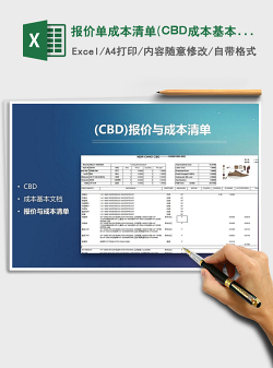 报价单成本清单(CBD成本基本文档)免费下载