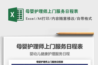 2022母嬰護理師上門服務日程表免費下載