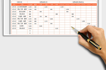 2021旅游费用记录统计表免费下载