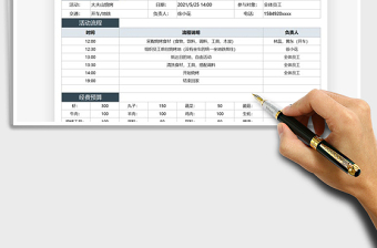 2021团建活动安排及费用预算表免费下载