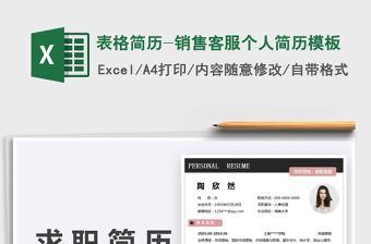 2021表格簡歷-銷售客服個人簡歷模板免費(fèi)下載