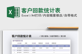 2022客戶回款統(tǒng)計表免費下載