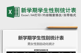 2022新學(xué)期學(xué)生性別統(tǒng)計(jì)表免費(fèi)下載