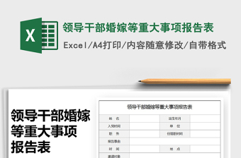 2022領(lǐng)導(dǎo)干部婚嫁等重大事項報告表免費下載