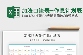 2021加法口訣表-作息計(jì)劃表免費(fèi)下載