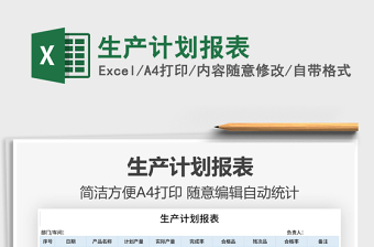 2021生產(chǎn)計劃報表免費下載
