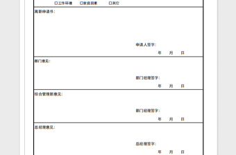 2022离职申请表免费下载