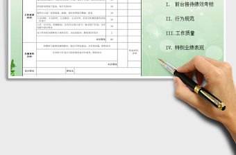 20214S汽車店前臺接待績效考核表免費下載