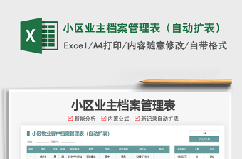 2022小區(qū)業(yè)主檔案管理表（自動擴表）免費下載