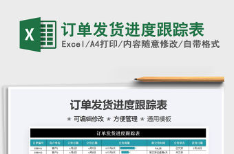 2022訂單發貨進度跟蹤表免費下載