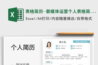 2021表格簡歷-新媒體運(yùn)營個人表格簡歷免費(fèi)下載