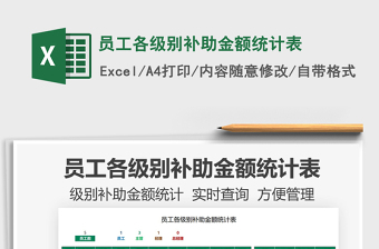 2022員工各級別補助金額統(tǒng)計表免費下載