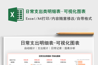 2021日常支出類明細(xì)表-可視化圖表免費(fèi)下載