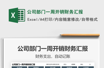 2021公司部門一周開銷財務(wù)匯報免費下載