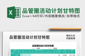 2021品管圈活動計劃甘特圖免費下載