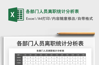 2022各部門人員離職統計分析表免費下載
