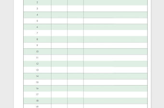 2022簡約淺綠色軍訓簽到表免費下載