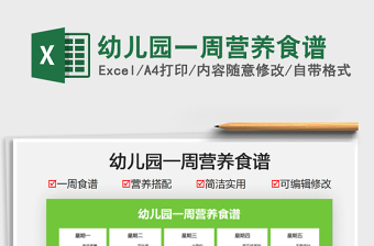 2022幼兒園一周營(yíng)養(yǎng)食譜免費(fèi)下載