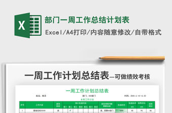 2022部門一周工作總結計劃表免費下載