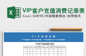 2021VIP客戶充值消費記錄表免費下載