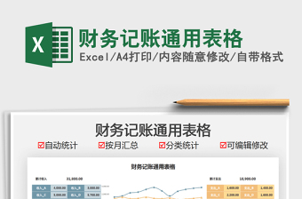 2021財務(wù)記賬通用表格免費(fèi)下載
