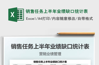 2022銷(xiāo)售任務(wù)上半年業(yè)績(jī)?nèi)笨诮y(tǒng)計(jì)表免費(fèi)下載