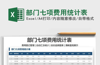 2021部門七項費用統計表免費下載
