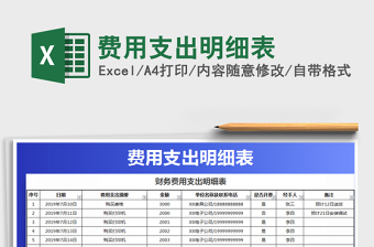 2022費用支出明細表免費下載