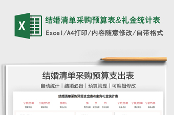 2021結(jié)婚清單采購預算表&禮金統(tǒng)計表免費下載
