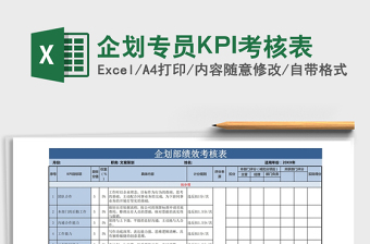 2021企劃專員KPI考核表免費(fèi)下載
