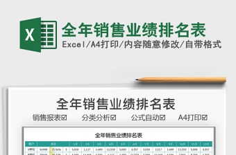 2022全年銷售業績排名表免費下載