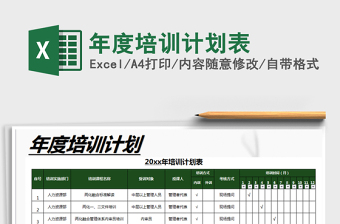 2022培训计划模板Excel免费