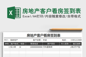 2022房地產(chǎn)客戶(hù)看房簽到表免費(fèi)下載