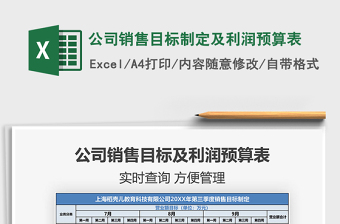 2021公司銷售目標制定及利潤預算表免費下載