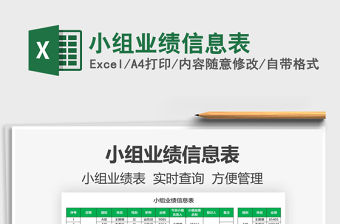 2022小組業(yè)績信息表免費下載