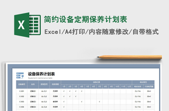 2022设备维修保养计划表