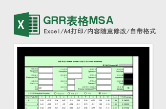 GRR表格MSA免費下載
