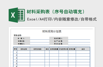 2022材料采購表（序號自動填充）免費下載