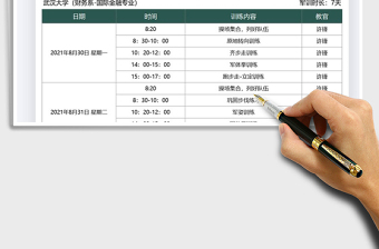 2021大學(xué)軍訓(xùn)安排表免費(fèi)下載