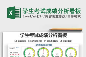 2021学生考试成绩分析看板免费下载