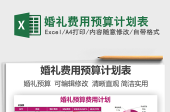 2022婚礼筹备预算清单表excel模板完整版