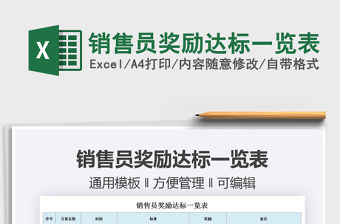 2021銷售員獎勵達標一覽表免費下載